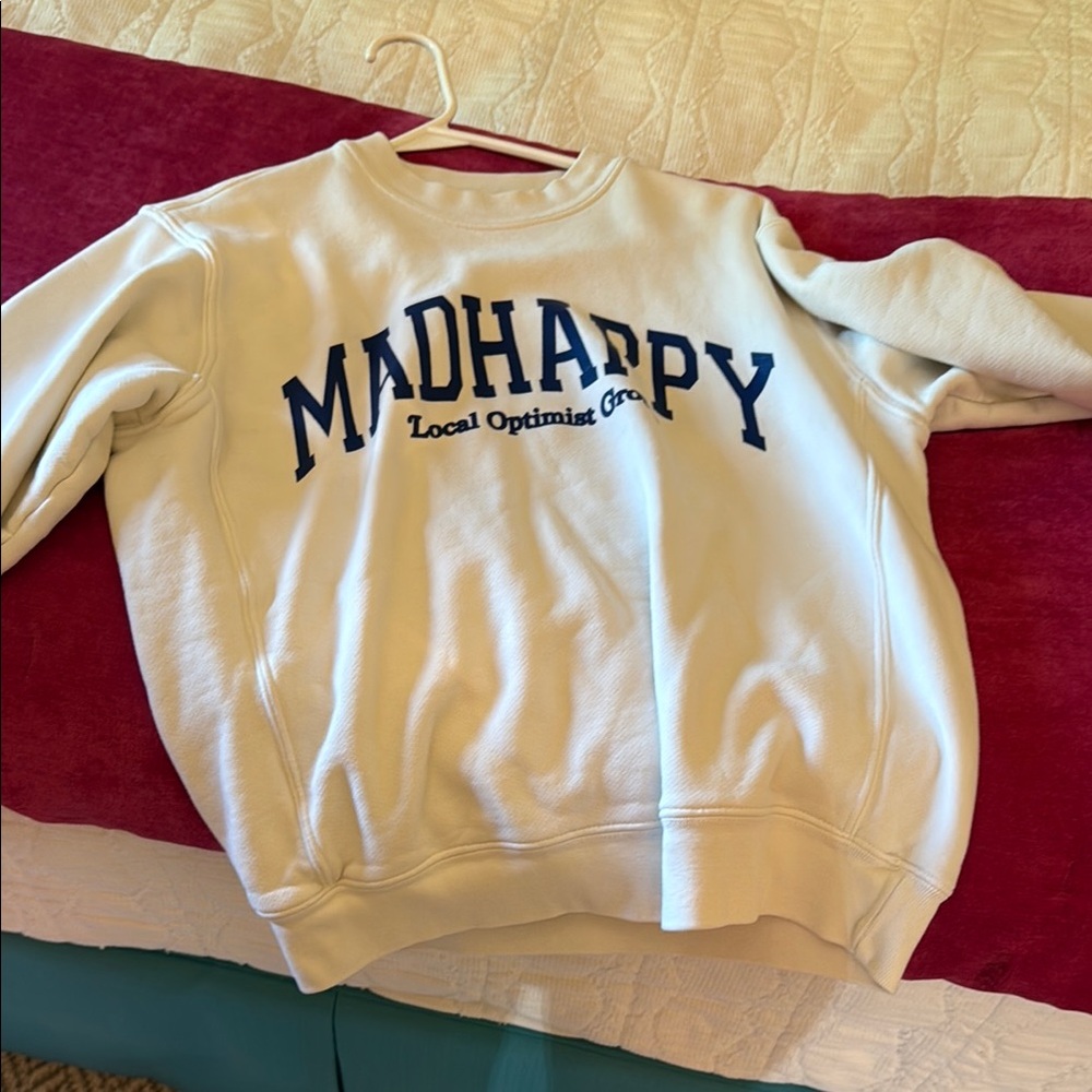 Madhappy Off-White Sweatshirt with Navy Logo